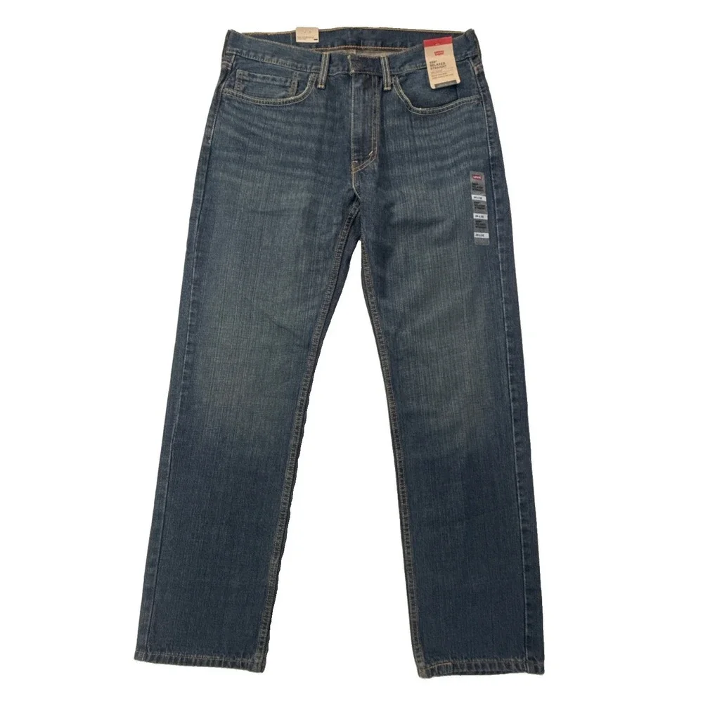 Levis 559 Jeans Mens 34x32 Blue Med Wash Relaxed Straight 100% Cotton Denim NWT